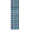 Edge Collections - 2' x 8' - Blue - Washable Plaid Indoor Outdoor Runner Rug - 1 Piece